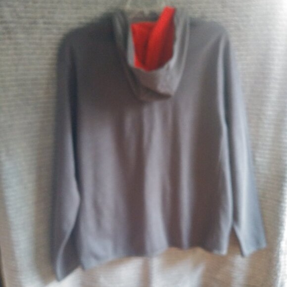 Old Navy Gray Zip-Up Hoodie with Orange Lining - Picture 2 of 5